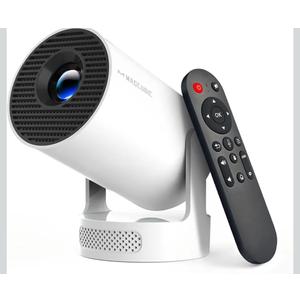 Magcubic Mini Projector with WiFi 6 and Bluetooth 5.4, Portable Projector 4K Support, 5W Soundbase Speaker, Auto Vertical Keystone 180°Rotatable Smart Proyector for Movie Home Outdoor