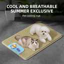 Pet Cooling Mat for Dogs and Cats  Natural Rattan Straw Pad, Breathable Summer Pet Pad for Small & Medium Pets, Anti-Slip Cool Mattress for Indoor & Outdoor Use (Medium)