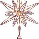 Large Christmas Star Tree Topper with 20 LED Lights, Glitter Star Tree Topper Sparkle Xmas Treetop Ornament for Christmas Trees Party Holiday Decorations(13 Inch,Red)