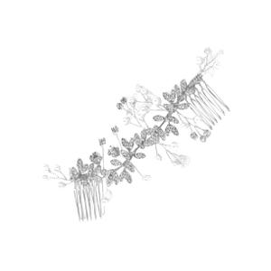 Bridal Floral Hair Comb Accessory Crystal Decoration Elegant Wedding Headdress for Brides and Bridesmaids for Parties and Special Occasions