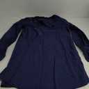 Gafeng Mens Kaftan Thobe Long Sleeve Robe Gown Casual Cotton Linen Button Muslim Shirt (Medium, Navy)