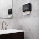 Mind Reader Paper Towel Dispenser, Tri-Fold Towel Holder, Restroom, Wall Mount, Bathroom, Black (1-Piece)
