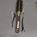 AIMIKE Round Hair Brush, 1 inch Barrel with Boar Bristles, Nano Thermal Ceramic & Ionic Tech, for Blow Drying, Styling, Curling and Shine + 4 Clips (Gold, Unisex, Fine Hair, Short Hair, Anti-Frizz)