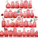 Glass Bud Vases Set of 30 pcs for Wedding,Home Decor,and Events,Mini Vases for Centerpieces and Gifts,Ideals for Candle Holders,Diffuse Bottles,Plant hydroponics Stations(Red)