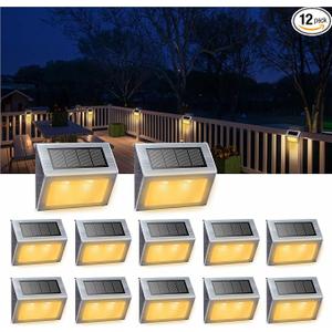 XLUX Warm White Solar Lights for Deck Step Fence Post, SST Housing, 12 Pack
Soft warm non-glare LED, sturdy stainless steel casing , outdoor use, Rainproof, Automatic ON/OFF, not excessively bright