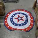 4th of July Patriotic Round Tablecloth Memorial Day Independence Day Tablecloth American Flag Washable Table Cloth for Party Picnic Dinner Home Decor