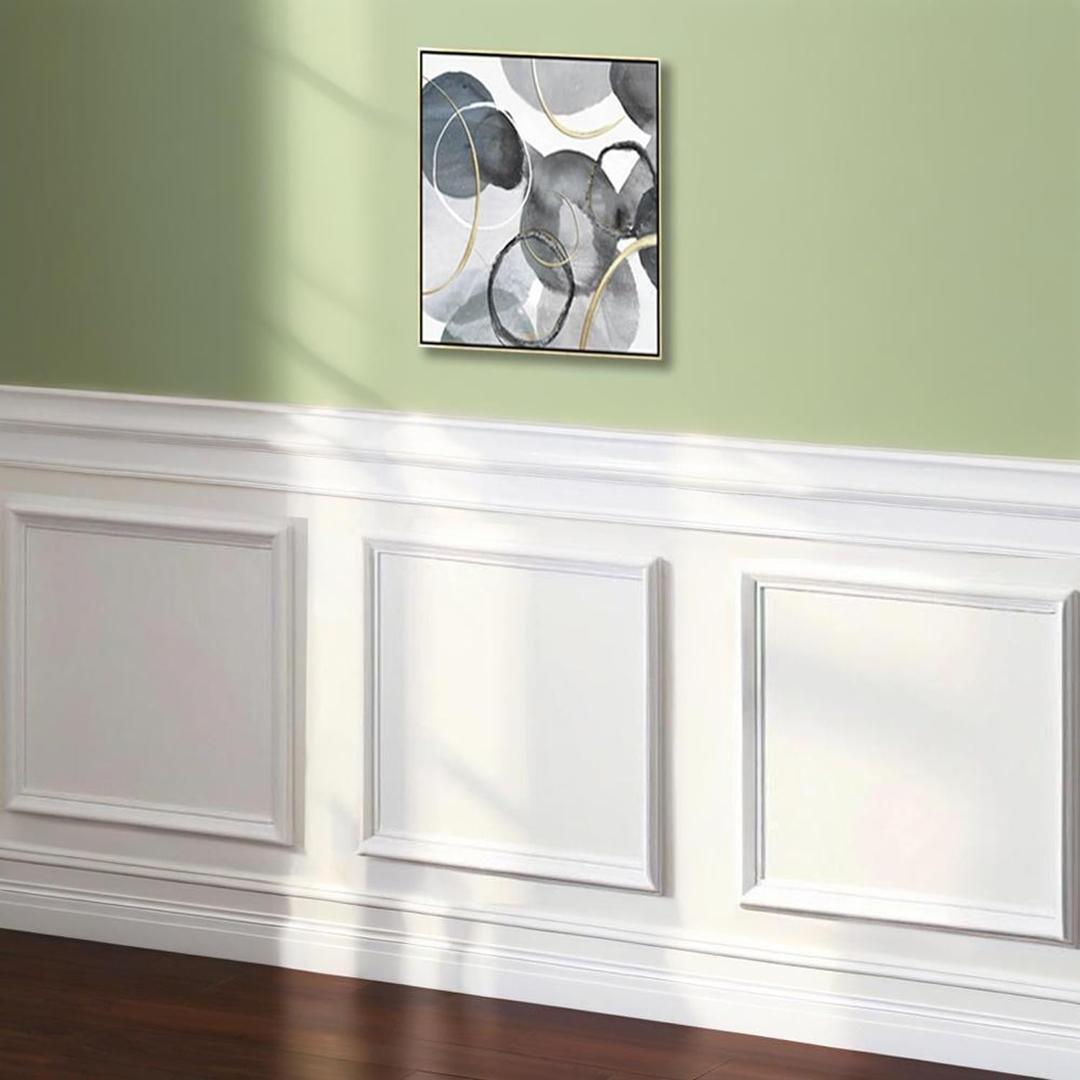 3 Set Peel and Stick Wall Molding Kit, Premade Self Adhesive Wainscoting Panels, Ready to Assemble Accent Molding Trim for Interior Wall Moulding Decor (24x24in), 24 inches x 24 inches x 0.5 inches