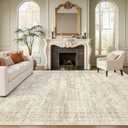 Soalmost Washable Area Rug 8x10 Large Soft Beige Rugs for Living Room
