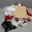 Santa Costume Suit for Men Adults with Fake Belly Pouch,11PCS Claus Set Deluxe Velvet Professional Christmas Suits Red