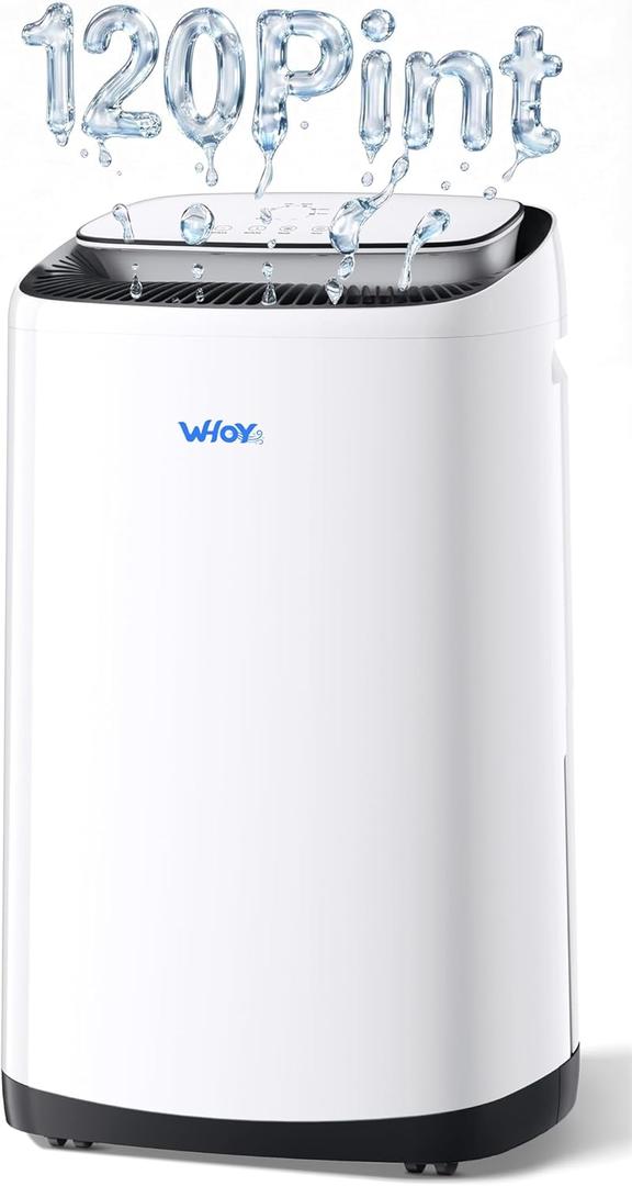 120 Pints Dehumidifier for Basement up to 6,000 Sq. Ft, Smart App Control & Intelligent Humidistat, Large Capacity with Drain Hose, Ultra Quiet & Energy Efficient for Whole Home, Garage (Black)