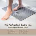 TOSORO - Stone Bath Mat Diatomaceous Earth Shower Mat Non-Slip Super Absorbent Diatomite Stone Bath Mats for Bathroom Floor Quick Drying Natural Easy to Clean (23.5 x 15) - Graphite, 2pcs