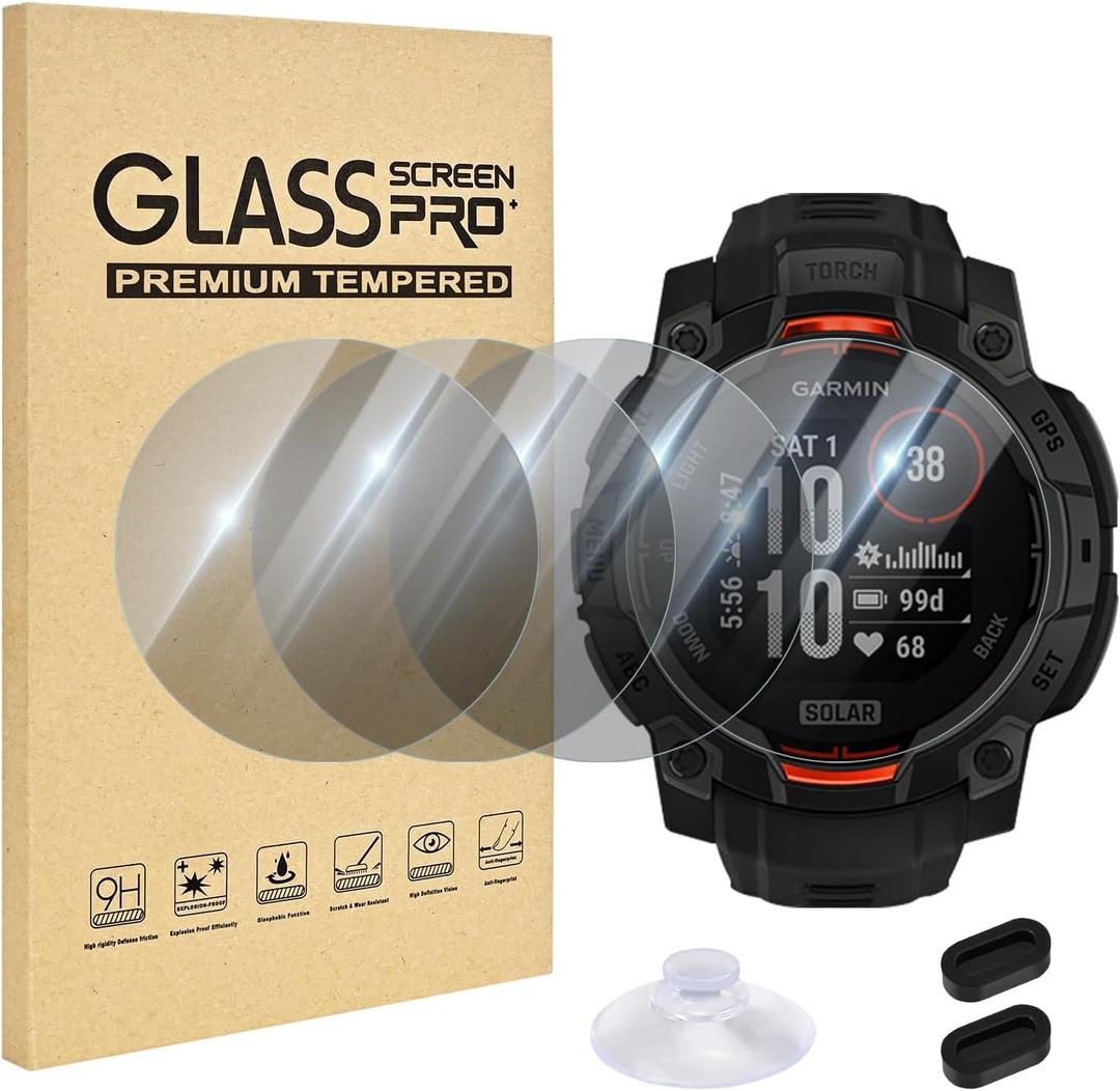 4 Pack Smartwatch Screen Protector for Garmin Instinct 3 45mm,Charger Port + Privacy Ultra-thin HD 9H Tempered Glass Protective Film,Anti-peeping & Anti-Scratch & High Sensitive