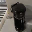 Single Serve Coffee Maker for K-Cup and Ground Coffee, Fast Brew, 6-12 oz Brew Sizes One Cup Coffee Machine Fits 5.5" Mugs, One-Button Small Coffee Maker with Descaling Reminder,Black (9.45 Inches)