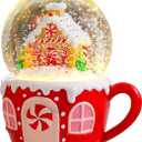 Christmas Snow Globes for Kids, Musical Snow Globe Gingerbread House Glass Snowglobes Christmas Birthday Gift for Girls Kids Daughters