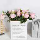 IPOPU Pink Peonies Artificial Flowers 8PCS Fake Peonies Silk Flowers with Stems for Wedding Decoration Bride Bouquet Faux Flowers Pink Crafts Floral Arrangement