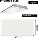 Frienda 4 Pcs Fluorescent Light Covers Replacement Flat Clear Prismatic Acrylic Ceiling Light Cover Panels(22" x 46" x 0.1")