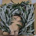 16" Heart Shaped Artificial Olive Leaf & Fruit Wreath - Realistic Green Olive Branches with Spring Floral Accents, Farmhouse Wall Door Wedding Arch Window Hanging for Indoor Outdoor
