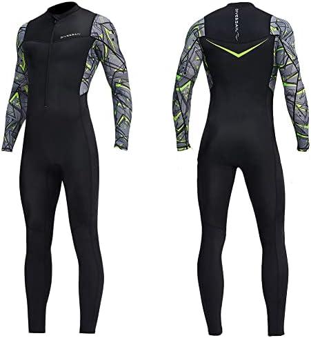 Dive Skins for Women Men Full Body Swimsuit Rash Guard Scuba Skin Thin Wetsuit, One Piece Long Sleeve Quick Dry Diving Skin UV Protection Surfing Spandex Wet Suit for Snorkeling Water Sport XL