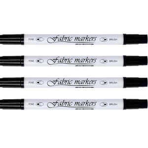 4 Pcs Double Ended Fabric Pen T-shirt Canvas Bag Hat Clothes Painting Black White Red Blue Painting Pendant Tip Marker