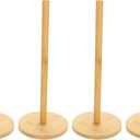 4 Pcs Wood Paper Towel Holder, Wooden Paper Towel Holder Stand, Non-Slip Countertop Standing Paper Ribbon Holder for Paper, Tape and Ribbon Storage Organizer