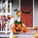 Halloween Porch Goose Outfits, Pumpkin Goose Costume for 23" Porch Goose, Funny Goose Clothes Duck Sculpture Clothes, Outdoor Patio Yard Lawn Decoration
