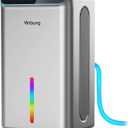 Dehumidifier for Home 1000 sq.ft - Small Quiet Dehumidifier with Auto Shut Off, Aromatherapy, 3 Gear Timer, Sleep Mode, 7-Color LED Light, Drain Hose for Bedroom, Bathroom, Basement, RV(Matte Silver)