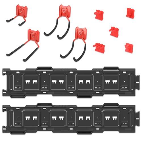 PR1ME 11 pcs Garage Storage Wall Mount Organizer Kit, Garage Storage Wall Rails with Utility Garage Wall Mount Hooks, 2X 31 inch Wall Rails, 4 Steel Garage Hooks, 5 Plastic General Purpose Hooks
