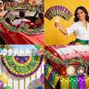 HOWAF 42pcs Mardi Gras Float Parade Car Decorations Kit, Purple Green Gold Mardi Gras Party Bicycle Decoration Bulk- Fan Flags Balloons Foil Curtain Tinsel Garlands Paper Fans Poms Feather