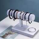 T-Bar Bracelet Holder, Bracelet Display Stand For Selling, Hair Tied Jewelry Organizer Watch Rack For Show (Gray Velvet)