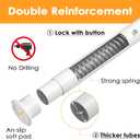 Tension Curtain Rod 43-124 Inches Extra Long White Heavy Duty Tension Rods Adjustable Curtain Rod No Drilling Spring Loaded Tension Rod for Windows Patio Hold Up Blackout Curtains and Non Slip