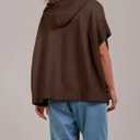 Xiaoxuemeng Womens Cardigan Sweaters Lightweight Knitted Hood Sweater Button Down Coat(Coffee-M)