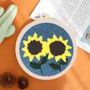 Amphol Punch Needle Kits for Adults Beginner, Sunflowers Punch Needle Embroidery Kit with Hoop, Instruction Guide, Great Gift Home Deocr - 20x20 cm (SCCX-1)