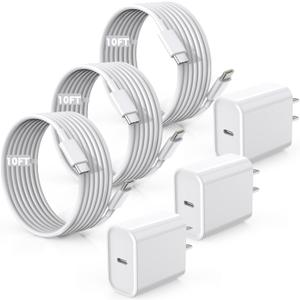 Fast Charger for iPhone 17/16/15 Charger,10FT Extra Long Fast Charging 3Pack Block USB-C to USB C Fast Charging Cable Cord for iPhone Air/17 Pro Max/iPhone 16 Pro/16 Plus/15 Pro Max,iPad Pro/Air/Mini