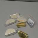 6 Pack Semicircle Sunflower Brushed Gold Cabinet Pulls,Brass Drawer Handles Knobs,Half Round Kitchen Cabinet Handles,Finger Edge Pulls Knobs with Screws (6, Brushed Gold, 2.5'' Hole Center)