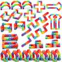 30pcs Wacky Track Fidget Toys Bulk for Kids: Snap and Click Sensory Puzzle, Goodie Bag, Treasure Box Prizes, Birthday Gifts, Stocking Stuffers, Classroom Reward for Student, Teen, Rainbow Party Favors