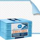 MED PRIDE Disposable Chux Pads 23in X 36in, Super Absorbent Bed Pads for Incontinence, Underpads for Adults, Kids, Pets (50 Count (Pack of 1) Blue/White)
