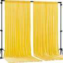 Yellow Backdrop Curtains-Wrinkle-Free Polyester Photography Drapes Party Curtain Background for Baby Shower Wedding Decorations- 8 X10FT (Yellow), W4' x H10'
