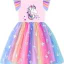 VIKITA Girls Dresses Summer Party Pink Tutu Dress for 2-3 Years Kids