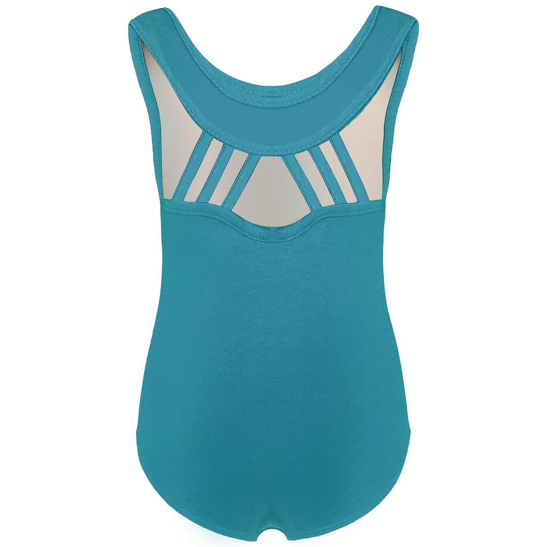 Phineein Girls Sleeveless Ballet Gymnastics Leotards - Kids Athletic Tape Back Dancewear Unitards (4-5 years, Teal)
