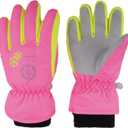 TRIWONDER Kids Ski Snow Gloves Water-Resistance Windproof Winter Cold Weather Gloves for Boys Girls Warm Thermal Snowboard Mittens (9-12 Years Old, A - Rose Red)
