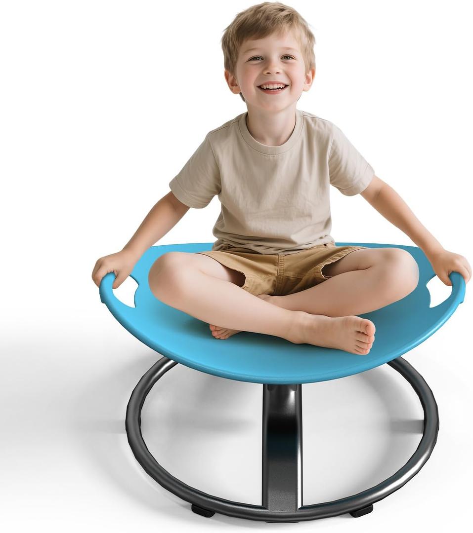 Spinning Chair for Autistic Kids - Sensory Spinning Chair with Safety Handle & Non-Slip Design Sensory Toys for Kids with Autism(Blue)
