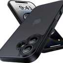 Shockproof for iPhone 16 Case, [Full Camera Protection] [Military-Grade Drop Protection] Protective Anti-Yellow Slim Translucent Matte Skin-Friendly for iPhone 16 Phone Case, Black