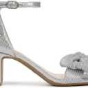 LifeStride Womens Florence Bow Heeled Sandal Silver 7.5 W
