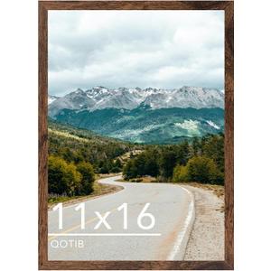 11x16 Picture Frame Deep Brown for Wall Hanging, Wood 11 x 16 Frame Photo Frame for Wall Horizontally or Vertically, Deep Brown, 1 Pack