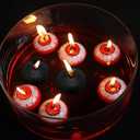12 Pack 3 Inch Black Floating Candles, 10 Hour Unscented Dripless Tealight Candles for Cylinder Vases, Centerpieces at Wedding Party Halloween - Wavy Float Candle