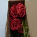 Hotop 20 Pcs Artificial Rose Flowers with Long Stem,Real Touch Silk Realistic Plastic Bouquet Roses Bulk for Home Decor Bridal Wedding Party Table Centerpieces Decorations(Red)