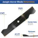 Aeagle 532187256 Mower Blades for Husqvarna Z254 Z254F YTH2454 YTH24V54 LGT2554 LGT2654 RZ5424 MZ54 RZ5426 54'' Deck Lawn Mower for Craftsman Poulan 187256 187254 532187254, 5 Point Star (Black)