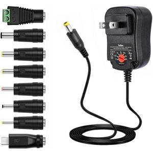 Belker 12W 3V 4.5V 5V 6V 7.5V 9V 12V Adjustable Voltage Universal AC/DC Adapter Power Supply for Household Electronics,Micro USB - 1A Max. [BN]