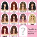GKtineke-Curly-Wig Big-Curly-Wigs-for-White-Black-Women 20 Inch- Long-Curly-Wig-with-Bangs Synthetic-Hair-Replacement-Wigs-for- Cosplay and Daily (Ombre Blonde)