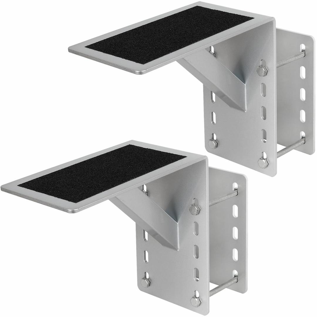 MECTL Frame Mounted Trailer Step,Boat Trailer Step,Supports up to 300 lbs,Non-Slip Surface (Silvery, 2 Pack)